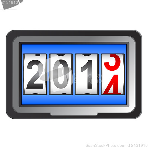 Image of 2014 New Year counter, vector.