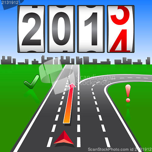 Image of 2014 New Year counter, vector.