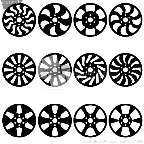 Image of Car  alloy wheels, vector illustration