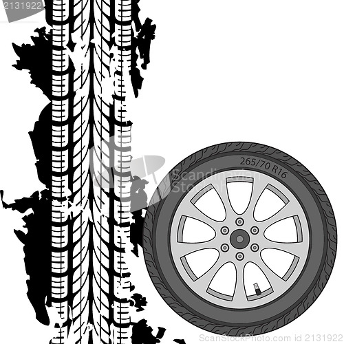 Image of Abstract background tire prints, vector illustration