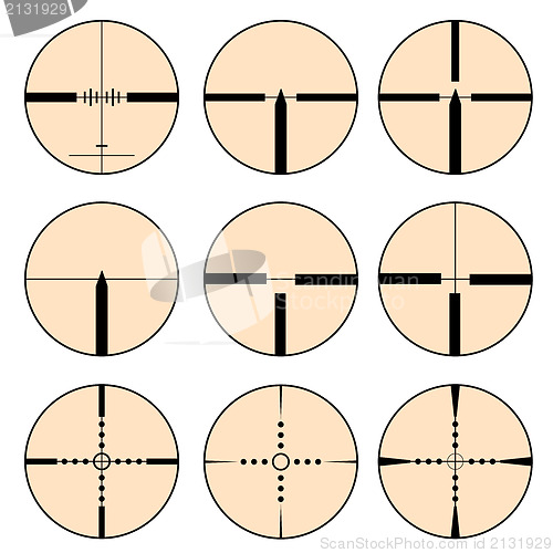 Image of Cross hair and target set. Vector  illustration.