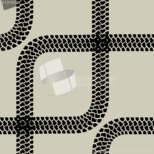 Image of Seamless wallpaper tire tracks pattern illustration vector backg