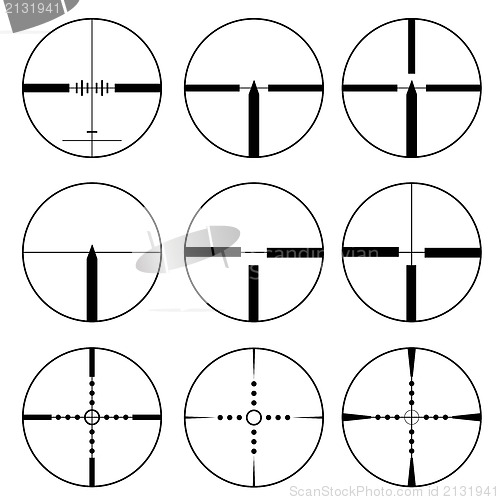 Image of Cross hair and target set. Vector  illustration.
