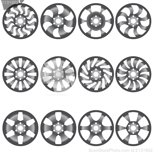 Image of Car  alloy wheels, vector illustration