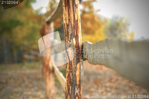 Image of abstract view of wooden fence