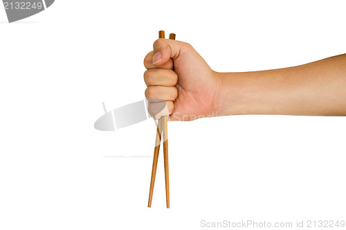 Image of hand holding chopstick