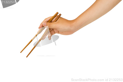 Image of hand holding chopstick