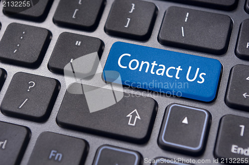 Image of contact us message on enter key, for online conctact.