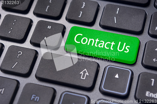 Image of contact us message on enter key, for online conctact.