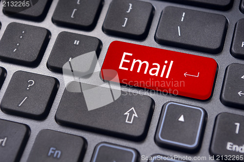 Image of email concepts, messages on keyboard