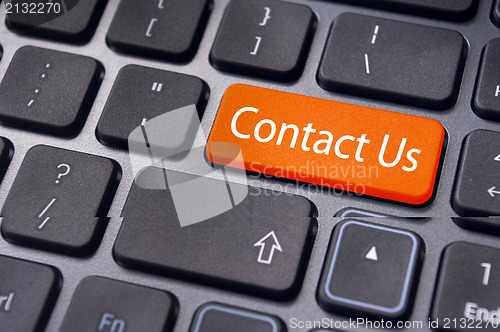 Image of contact us message on enter key, for online conctact.