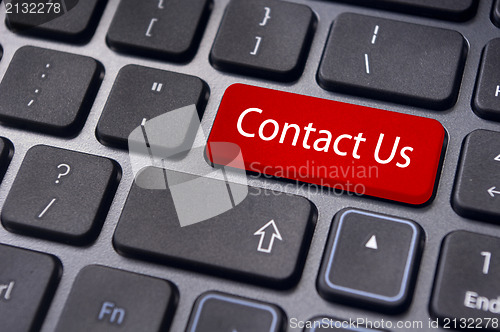 Image of contact us message on enter key, for online conctact.