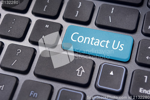 Image of contact us message on enter key, for online conctact.