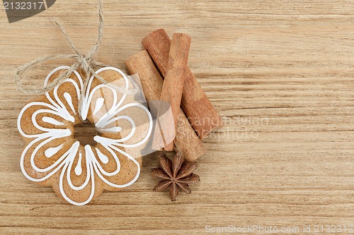 Image of Gingerbread cookies with star anise and cinnamon