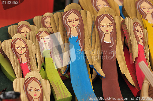 Image of Little wooden painted angels art craft