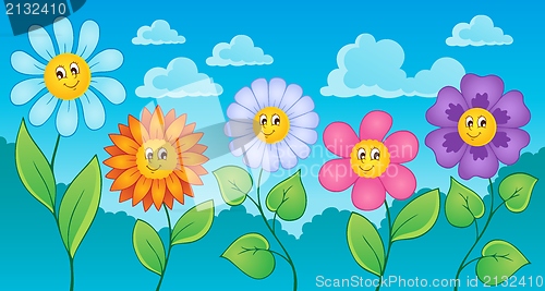 Image of Cartoon flowers theme 1