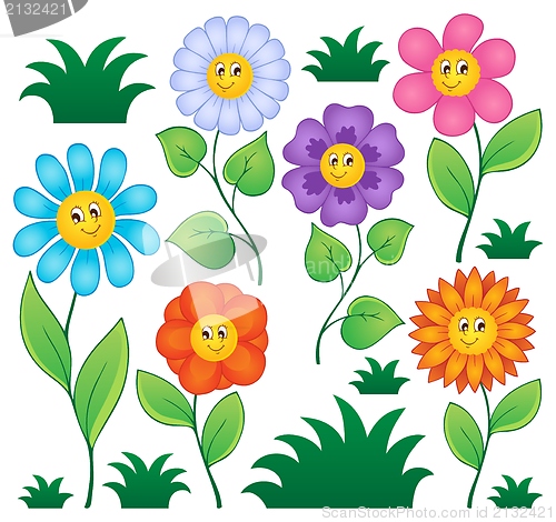 Image of Cartoon flowers collection 1