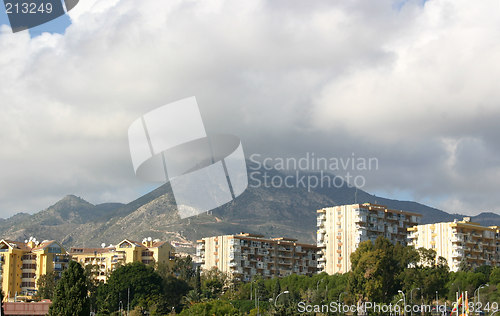 Image of mountain and town