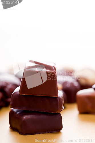 Image of collection of different chocolate pralines truffels 