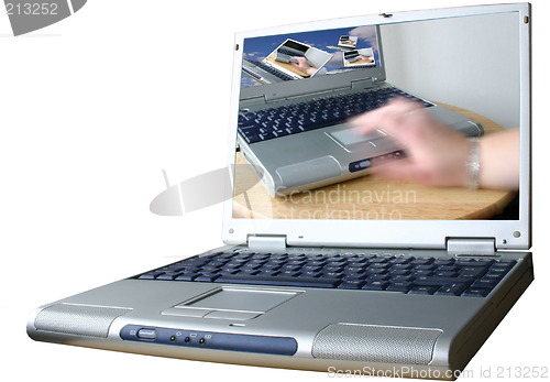 Image of surfing the net on a laptop