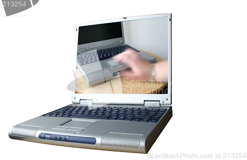 Image of surfing the net on a laptop