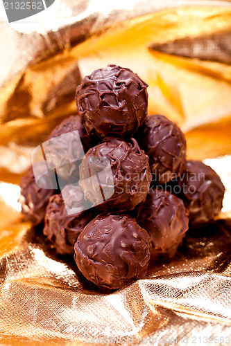 Image of collection of different chocolate pralines truffels 