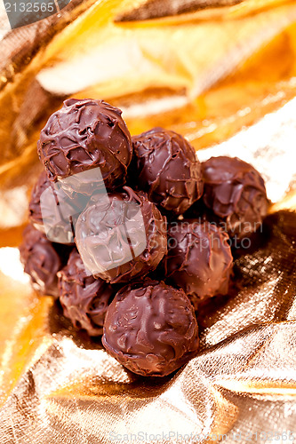 Image of collection of different chocolate pralines truffels 