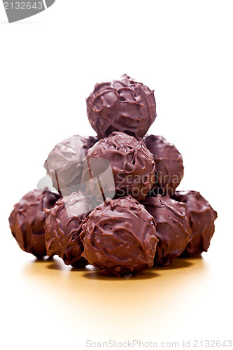 Image of collection of different chocolate pralines truffels 