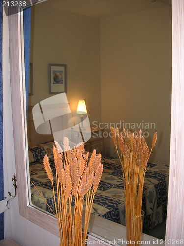 Image of bedroom interior reflection