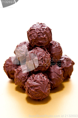 Image of collection of different chocolate pralines truffels 