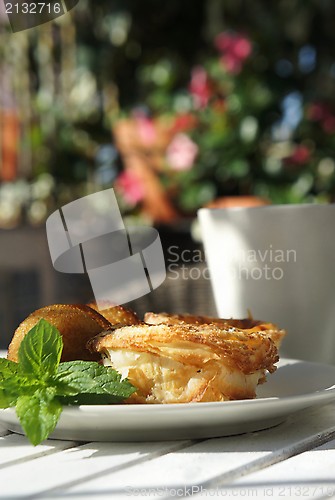 Image of Sweet cakes and beautiful terrace