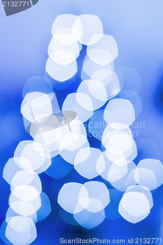 Image of Abstract background. Blurred colorful circles bokeh blue toned