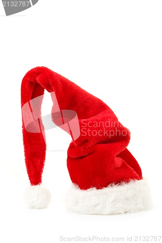 Image of red santa hat on white background 