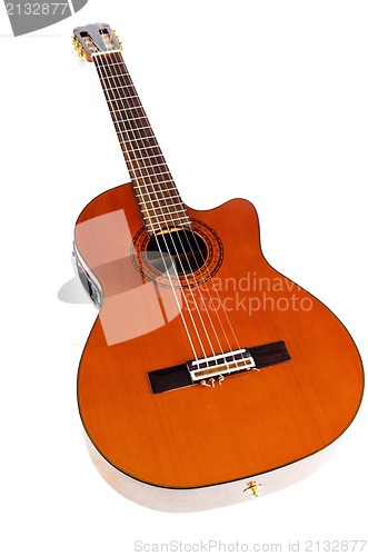 Image of Isolated on white acoustic guitar 