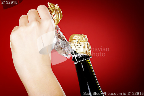 Image of Opening champagne bottle