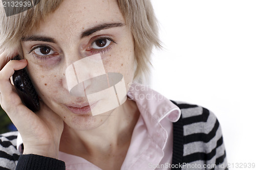 Image of Woman talking on phone