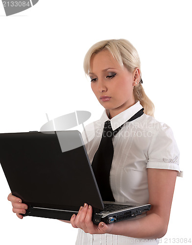 Image of Female with notebook.