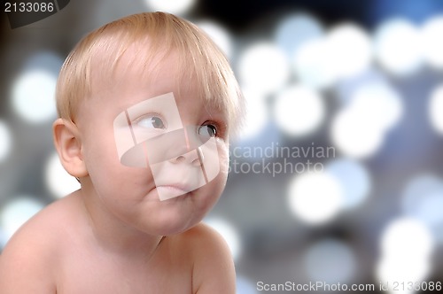 Image of portrait of a happy toddler boy