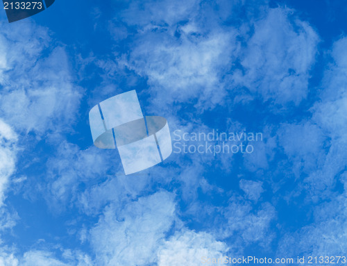 Image of Light, transparent cumulus clouds - zenith of sky 