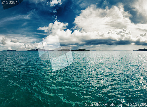 Image of Tropical nature landscape with sea and clouds