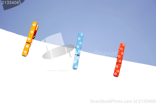 Image of Colorful wooden pegs