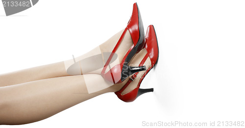 Image of Slim legs and red shoes 