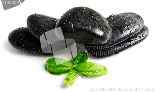 Image of Spa stones and leafs