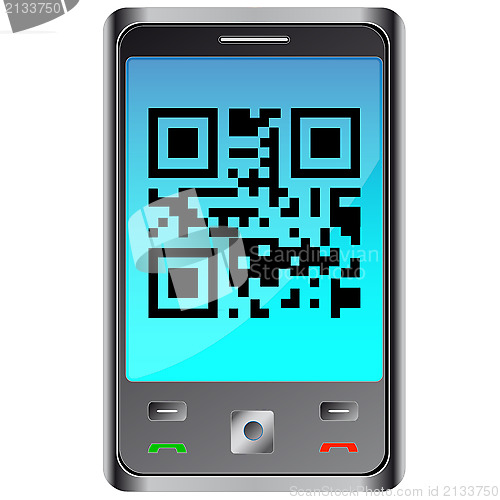 Image of mobile phone with qr code 