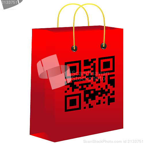 Image of Red shopping bar with qr code