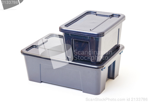 Image of Empty Plastic Containers with Lids