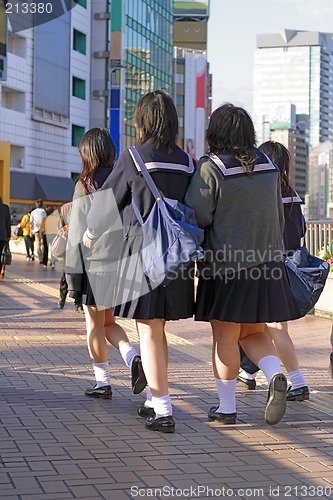 Image of Japanese schoolgirls group