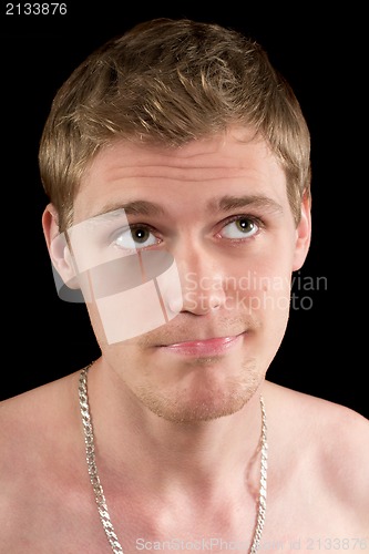 Image of Portrait of a pensive young man