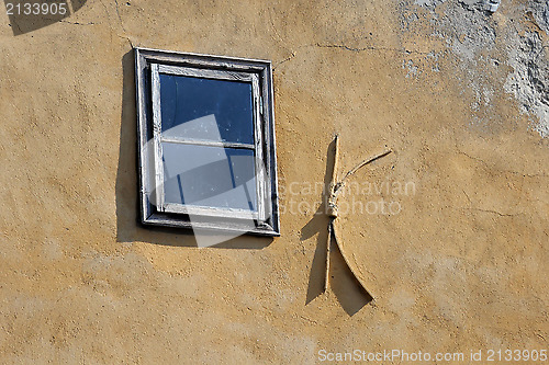 Image of Old Window on the Shabby Wall