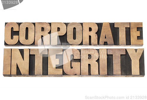 Image of corporate integrity in wood type